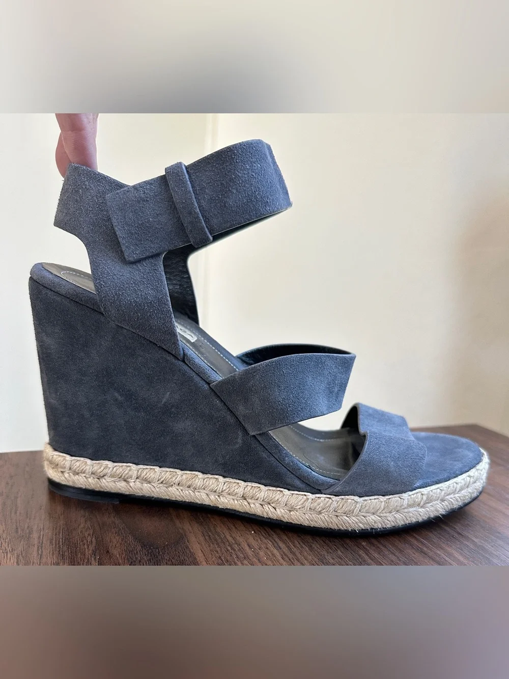 Balenciaga Suede Espadrille Wedge 3 Strap Sandal Size EU 39 Made in Spain